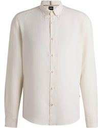 BOSS - Linen Shirt - Lyst