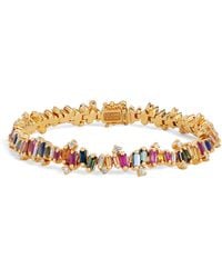 Suzanne Kalan - Diamond And Sapphire Bold Burst Tennis Bracelet - Lyst