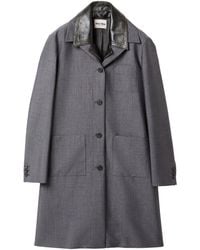 Miu Miu - Mohair-Wool Leather-Trim Jacket - Lyst