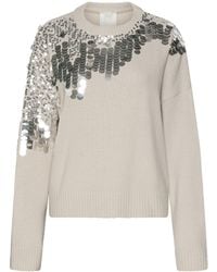 Marella - Wool Sequinned Sweater - Lyst