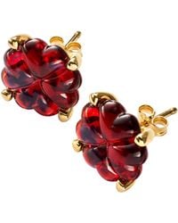 Baccarat - Gold Vermeil And Crystal Trèfle Iridescent Stud Earrings - Lyst