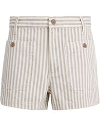 FRAME - Stripe Cruise Denim Shorts - Lyst