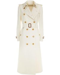 Burberry Longline Canvas Trench Coat - White