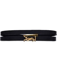 Saint Laurent - Leather Opyum Double Wrap Bracelet - Lyst