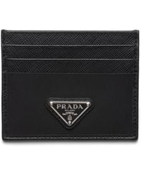 Prada - Triangle-Logo Leather Wallet - Lyst