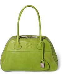 Miu Miu - Large Nappa Leather Vivant Top-Handle Bag - Lyst