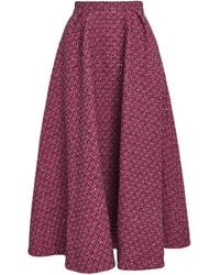 Alessandra Rich - Wool-Blend Tweed Embellished Midi Skirt - Lyst