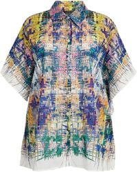 Marina Rinaldi - Cotton Patterned Tunic Shirt - Lyst