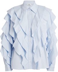 Sandro - Cotton Ruffled Shirt - Lyst