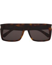 Saint Laurent - Tortoiseshell Oversized Square Sunglasses - Lyst