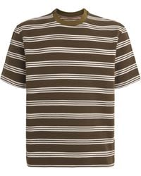 Paul Smith - Cotton-Blend Textured Stripe T-Shirt - Lyst