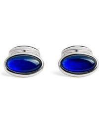 Babette Wasserman - Rhodium-Plated Oval Pumice Cufflinks - Lyst