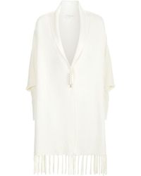 Sandro Fringed Cape - Natural