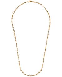 Azlee - Small Yellow Gold Circle Link Chain Necklace - Lyst