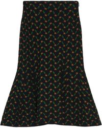 McQueen - Floral Jacquard Midi Skirt - Lyst