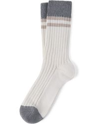 Brunello Cucinelli - Cotton Stripe Socks - Lyst