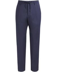 Canali - Stretch-Wool Drawstring Straight Trousers - Lyst