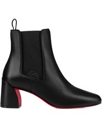 Christian Louboutin - Turelastic Leather Ankle Boots 55 - Lyst