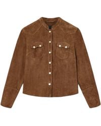 AllSaints - Suede Rock Shirt - Lyst