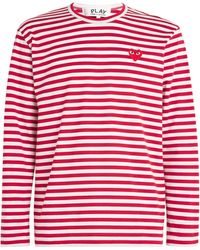 COMME DES GARÇONS PLAY - Striped Heart Logo T-Shirt - Lyst