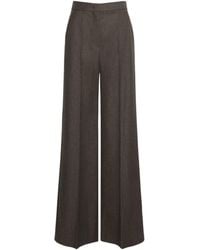 Max Mara - Virgin Wool Wide Trousers - Lyst