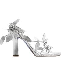 Burberry - Metallic Ivy Flora Heeled Sandals 105 - Lyst