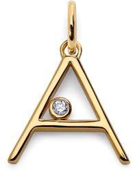 Monica Vinader - Vermeil And Diamond A Initial Pendant - Lyst
