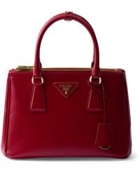 Prada - Small Patent Saffiano Leather Galleria Top-Handle Bag - Lyst