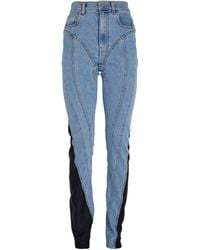 Mugler - Panelled High-rise Skinny Jeans - Lyst