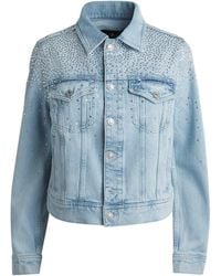 7 For All Mankind - Embellished Adi Trucker Denim Jacket - Lyst