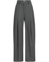 Brunello Cucinelli - Virgin Wool-Cashmere Wide-Leg Trousers - Lyst
