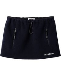 Miu Miu - Logo Motif Mini Skirt - Lyst