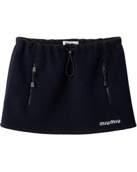 Miu Miu - Logo Motif Mini Skirt - Lyst