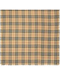 Burberry - Cashmere-Silk Check Scarf - Lyst