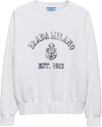 Prada - Cotton Crew-Neck Sweatshirt - Lyst