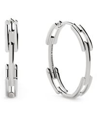 Monica Vinader - Sterling Signature Link Hoop Earrings - Lyst
