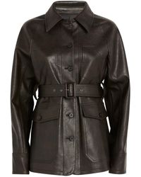 LVIR - Faux Leather Belted Jacket - Lyst