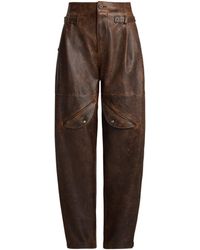 Ralph Lauren - Distressed Lambskin Hania Trousers - Lyst