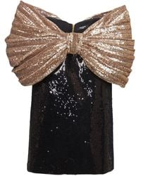 Balmain - Sequinned Sleeveless Mini Dress - Lyst
