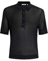 Helmut Lang - Pointelle Rib-Knit Polo Shirt - Lyst