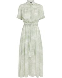 Kiton - Silk Printed Midi Shirt Dress - Lyst