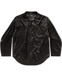 Balenciaga - Rhinestone-Embellished Satin Shirt - Lyst