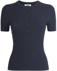 Sandro - Rib-Knit Short-Sleeve Sweater - Lyst