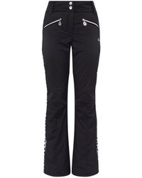 black trousers with leopard print stripe