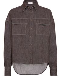 Brunello Cucinelli - Sparkling No-Fade Denim Shirt - Lyst