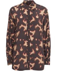 JOSEPH - Crepe Tortoiseshell Rieu Blouse - Lyst