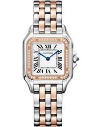 Cartier - Medium Rose And Diamond Panthère De Watch - Lyst