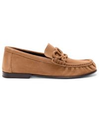 Loewe - Suede Double L Loafers - Lyst