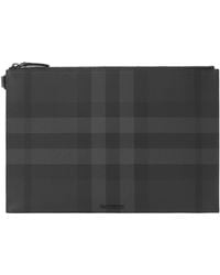 Burberry - Large Check Zip Pouch - Lyst