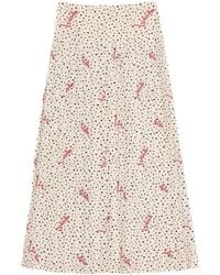 Valentino - Silk Plus De Pois Midi Skirt - Lyst